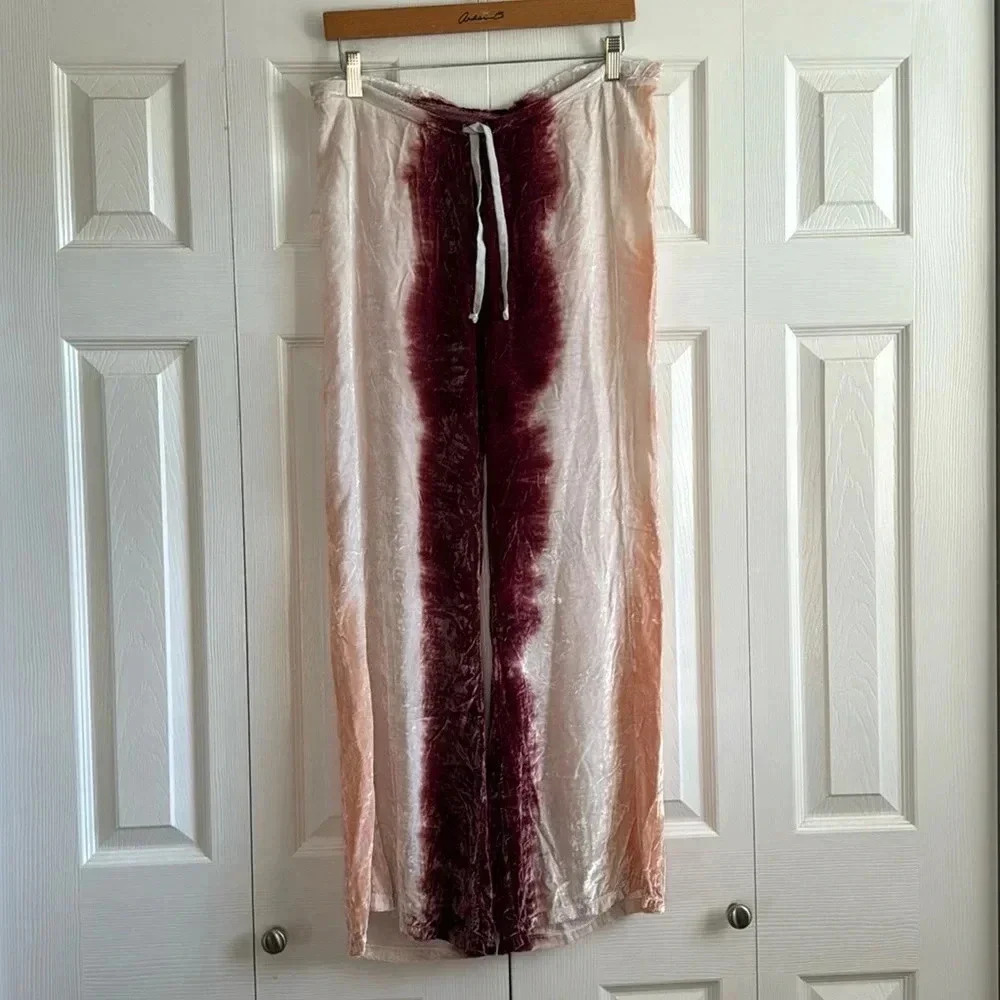 Chaser | Blush Pink/Wine Color | Velvet | Drawstring Pants | size XS